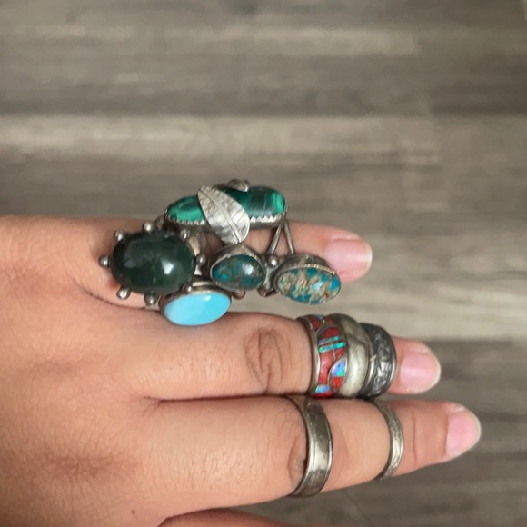 Vintage Jewelry - STERLING SILVER RING LOT NAVAJO